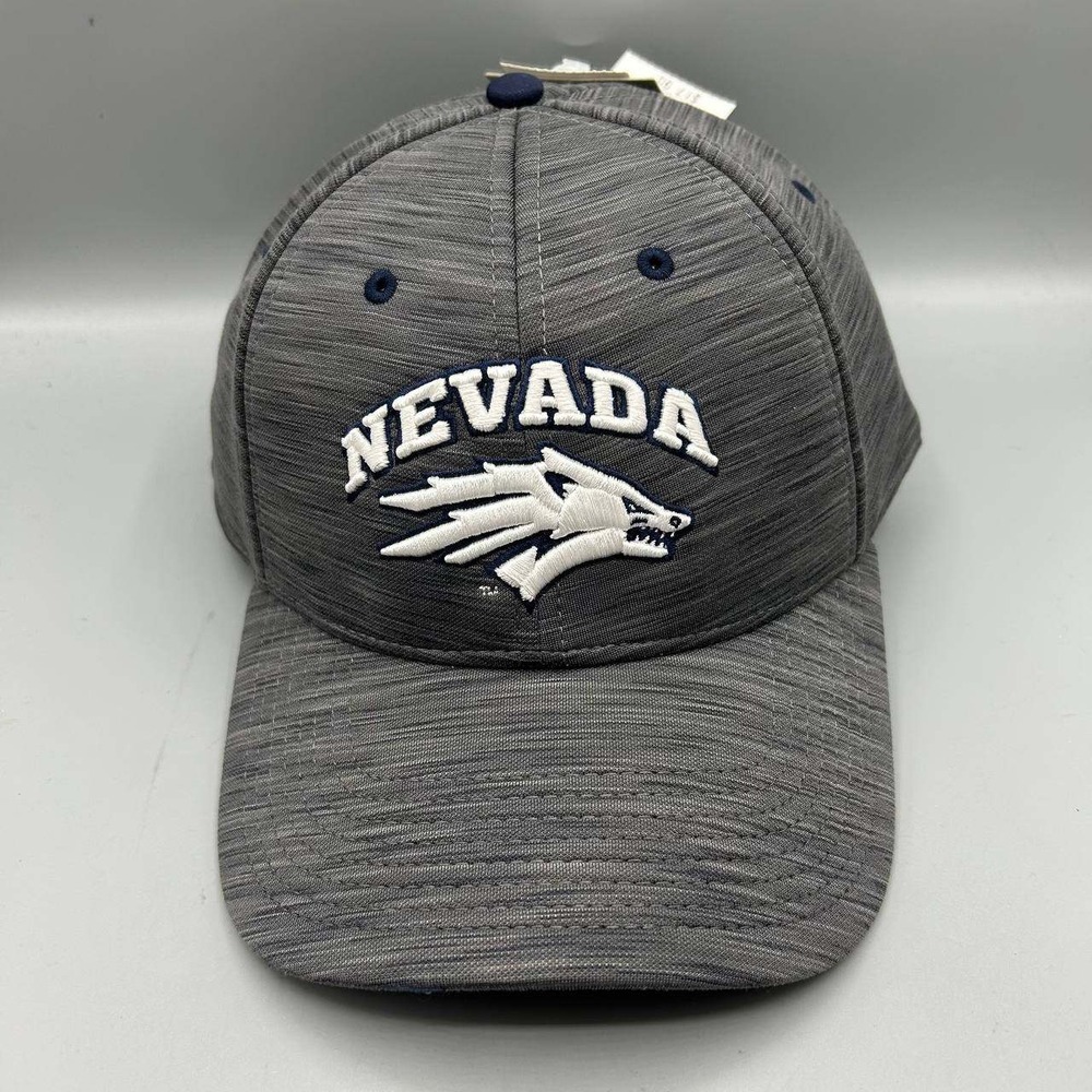Nevada Wolf Pack Hat Men Gray Blue Embroidered The Game Snap Back New